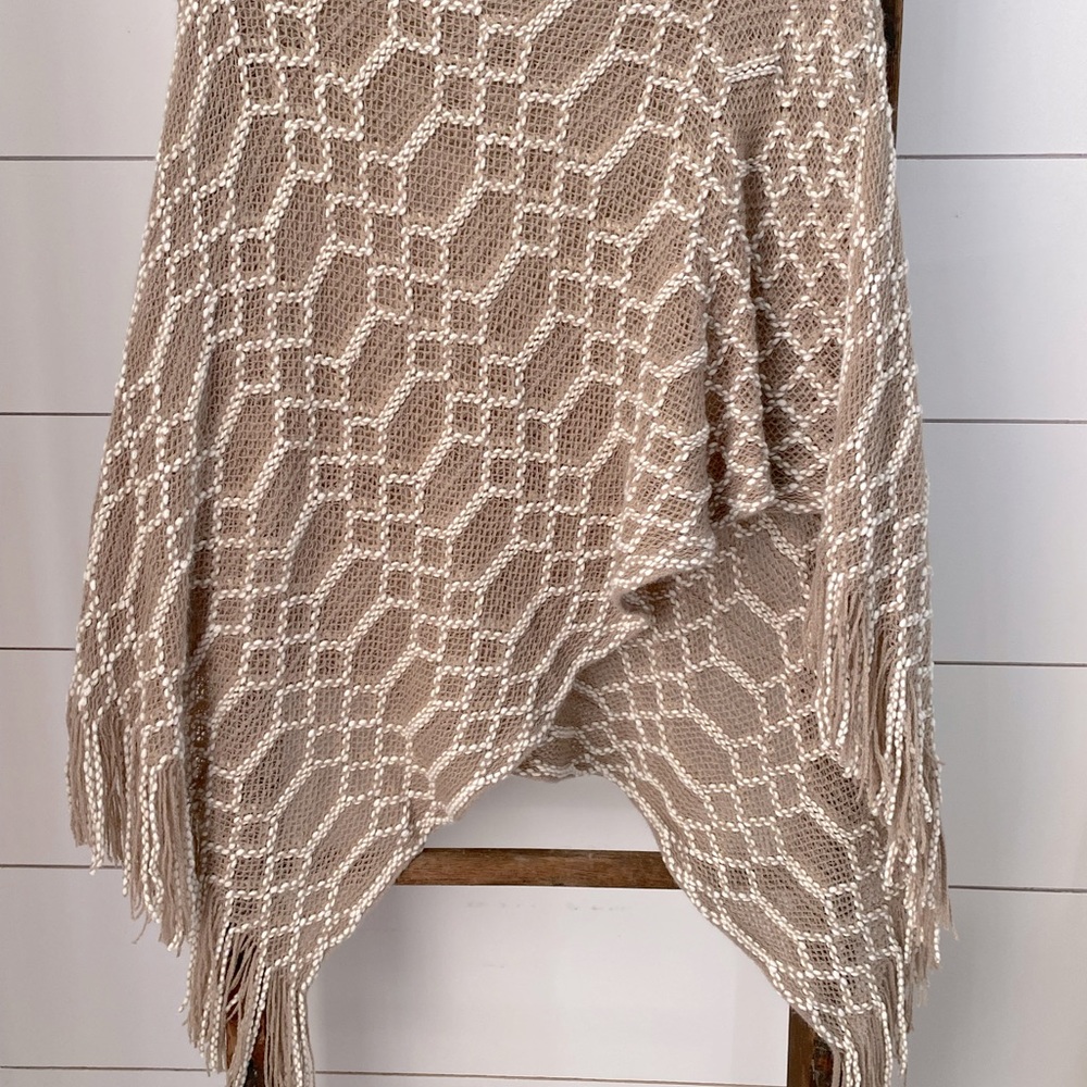 Soft & Cozy Tan Knit Boutique Poncho